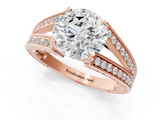 Rose gold Round Cut Split Shank Pave Diamond Ring with Four-Prong Setting_51