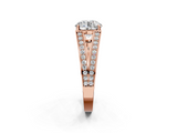 Rose gold Round Cut Split Shank Pave Diamond Ring with Four-Prong Setting_52