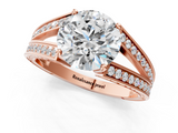 Rose gold Round Cut Split Shank Pave Diamond Ring with Four-Prong Setting_53
