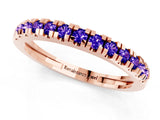 Rose gold Round Cut Tanzanite Pavé Set Thin Band_1