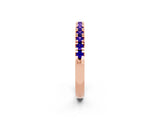 Rose gold Round Cut Tanzanite Pavé Set Thin Band_2