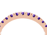 Rose gold Round Cut Tanzanite Pavé Set Thin Band_4