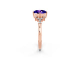Rose gold Round Cut Tanzanite Ring with Side Stones and Four-Prong Setting_38