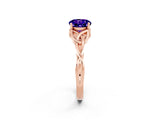 Rose gold Round Cut Tanzanite Solitaire Celtic Knot Ring with Four-Prong Setting_14