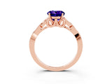 Rose gold Round Cut Tanzanite Solitaire Celtic Knot Ring with Four-Prong Setting_15