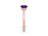 Rose gold Round Cut Tanzanite Solitaire Engagement Ring with Cathedral Setting and Four-Prong Mount_26