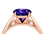 Rose gold Round Cut Tanzanite Solitaire Engagement Ring with Cathedral Setting and Four-Prong Mount_28