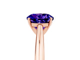 Rose gold Round Cut Tanzanite Solitaire Engagement Ring with Cathedral Setting and Four-Prong Mount_29