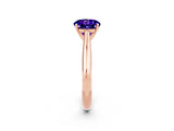 Rose gold Round Cut Tanzanite Solitaire Engagement Ring with Cathedral Setting and Four-Prong Mount_86