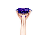 Rose gold Round Cut Tanzanite Solitaire Engagement Ring with Cathedral Setting and Four-Prong Mount_89