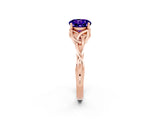 Rose gold Round Cut Tanzanite Solitaire Engagement Ring with Celtic Knot Band and Four-Prong Setting_2