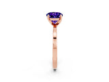 Rose gold Round Cut Tanzanite Solitaire Engagement Ring with Classic Band and Four-Prong Setting_26