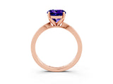 Rose gold Round Cut Tanzanite Solitaire Engagement Ring with Classic Band and Four-Prong Setting_27