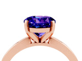 Rose gold Round Cut Tanzanite Solitaire Engagement Ring with Classic Band and Four-Prong Setting_28
