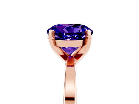 Rose gold Round Cut Tanzanite Solitaire Engagement Ring with Classic Band and Four-Prong Setting_29