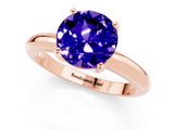 Rose gold Round Cut Tanzanite Solitaire Engagement Ring with Round Band and Four-Prong Setting_1