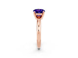 Rose gold Round Cut Tanzanite Solitaire Engagement Ring with Round Band and Four-Prong Setting_2