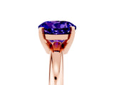 Rose gold Round Cut Tanzanite Solitaire Engagement Ring with Round Band and Four-Prong Setting_5