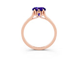 Rose gold Round Cut Tanzanite Solitaire Ring with Flower Prong Setting and Classic Band_15