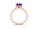 Rose gold Round Cut Tanzanite Solitaire Ring with Flower Prong Setting and Classic Band_39