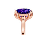 Rose gold Round Cut Tanzanite Solitaire Ring with Flower Prong Setting and Classic Band_41