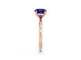Rose gold Round Cut Tanzanite Solitaire Ring with Thin Band and Four-Prong Setting_14