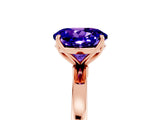 Rose gold Round Cut Tanzanite Solitaire Ring with Thin Band and Prong Setting_17