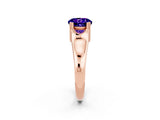 Rose gold Round Cut Tanzanite Solitaire Ring with Wide Band and Prong Setting_2