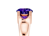 Rose gold Round Cut Tanzanite Solitaire Ring with Wide Band and Prong Setting_5