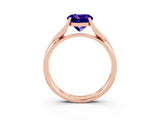 Rose gold Round Cut Tanzanite   Solitaire Twist Band Prong Setting Ring_15