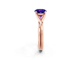 Rose gold Round Cut Tanzanite Solitaire Twist Band Prong Setting Ring_38