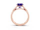 Rose gold Round Cut Tanzanite Solitaire Twist Band Prong Setting Ring_39