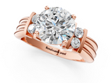 Rose gold Round Cut Three-Stone Channel Set Ring with Bar Prongs_87
