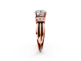 Rose gold Round Cut Three-Stone Channel Set Ring with Bar Prongs_88