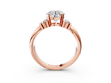 Rose gold Round Cut Three-Stone Channel Set Ring with Bar Prongs_89