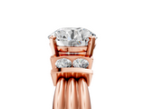 Rose gold Round Cut Three-Stone Channel Set Ring with Bar Prongs_91