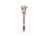 Rose gold Round Cut Three-Stone Diamond Pavé Band with Prong Setting_68