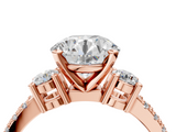 Rose gold Round Cut Three-Stone Diamond Pavé Band with Prong Setting_70