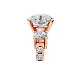 Rose gold Round Cut Three-Stone Diamond Pavé Band with Prong Setting_71