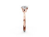Rose gold Round Cut Three-Stone Solitaire Ring with Round Accent Diamonds and Four-Prong Setting_35