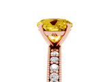 Rose gold Round Cut Yellow Sapphire Milgrain Pavé Engagement Ring with Four-Prong Setting_29