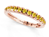 Rose gold Round Cut Yellow Sapphire Pavé Set Thin Band_1