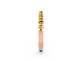 Rose gold Round Cut Yellow Sapphire Pavé Set Thin Band_2