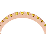 Rose gold Round Cut Yellow Sapphire Pavé Set Thin Band_4