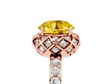 Rose gold Round Cut Yellow Sapphire Scalloped Halo Engagement Ring with Round Shared Prong Band_29