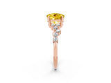 Rose gold Round Cut Yellow Sapphire Scattered Round Accent Ring with Prong Setting_14