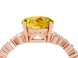 Rose gold Round Cut Yellow Sapphire Scattered Round Accent Ring with Prong Setting_16