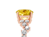 Rose gold Round Cut Yellow Sapphire Scattered Round Accent Ring with Prong Setting_17