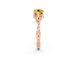 Rose gold Round Cut Yellow Sapphire Solitaire Celtic Knot Ring with Four-Prong Setting_38
