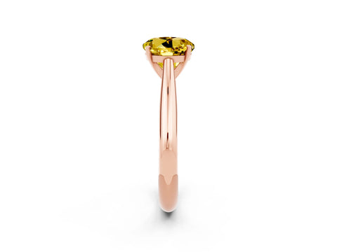 Rose gold Round Cut Yellow Sapphire Solitaire Engagement Ring with Cathedral Setting and Four-Prong Mount_14